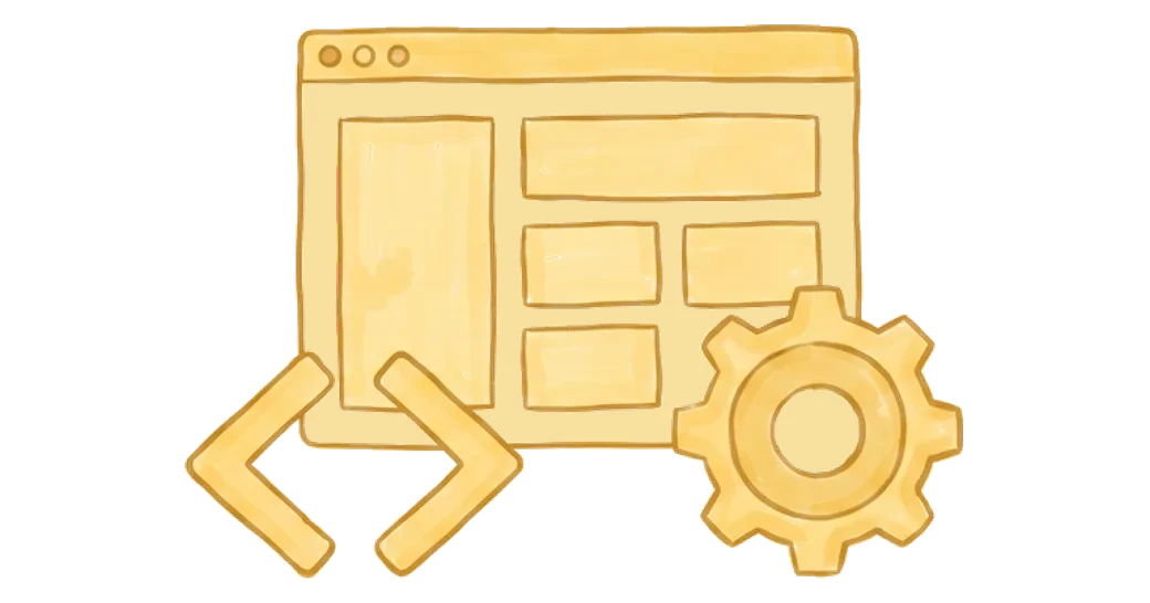 Buttercup Digital, hand-drawn illustration of custom websites and web apps engineered to perform