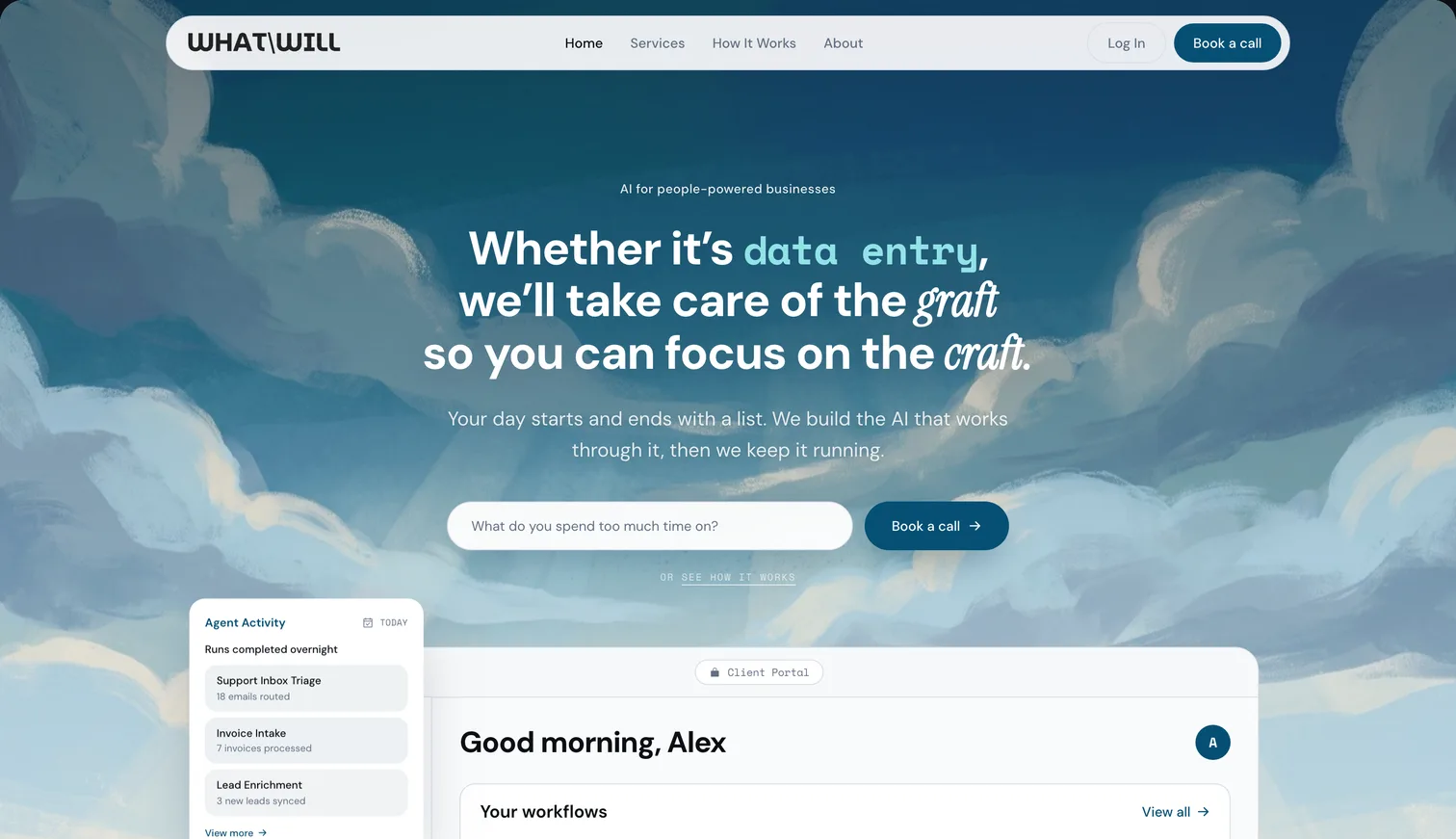 WhatWill AI website design